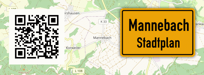 Stadtplan Mannebach, Hunsrück