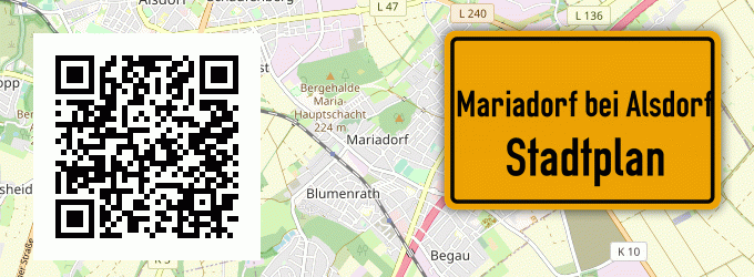 Stadtplan Mariadorf bei Alsdorf, Rheinland