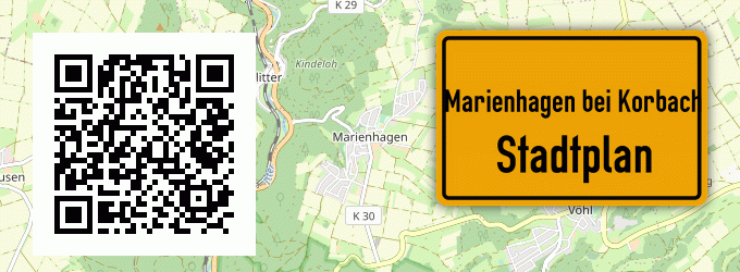 Stadtplan Marienhagen bei Korbach