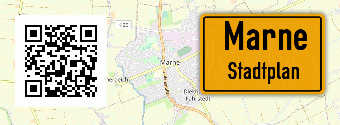 Stadtplan Marne, Niederelbe