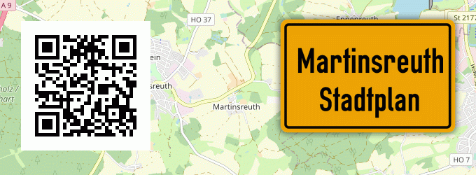 Stadtplan Martinsreuth, Kreis Bayreuth