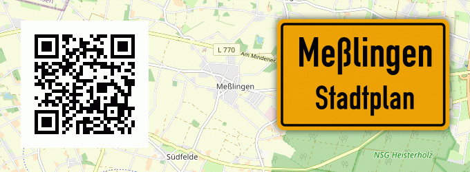 Stadtplan Meßlingen, Kreis Minden, Westfalen