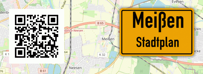 Stadtplan Meißen, Kreis Minden, Westfalen