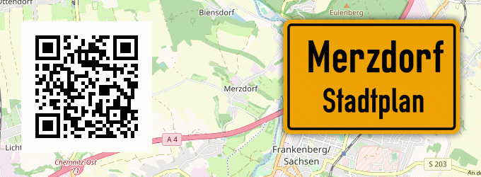 Stadtplan Merzdorf, Niederlausitz