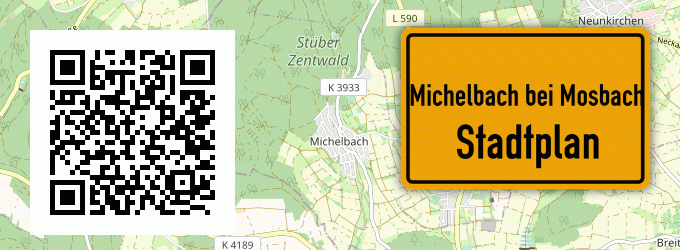 Stadtplan Michelbach bei Mosbach, Baden