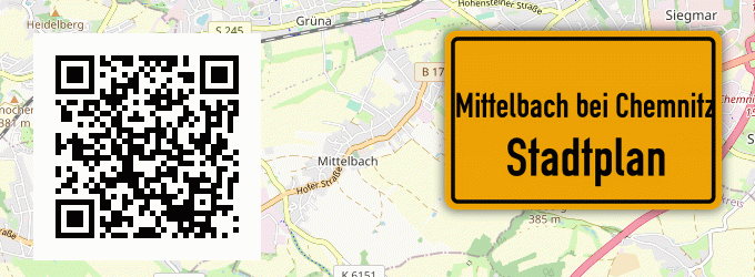 Stadtplan Mittelbach bei Chemnitz