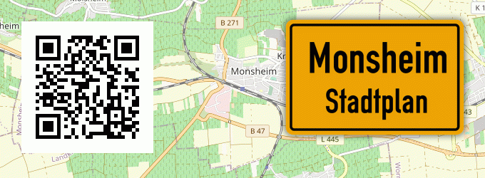 Stadtplan Monsheim, Rheinhessen