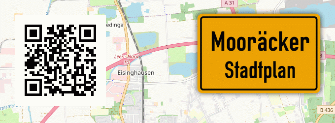 Stadtplan Mooräcker, Ostfriesland