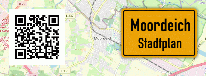 Stadtplan Moordeich, Gemeinde Witzwort