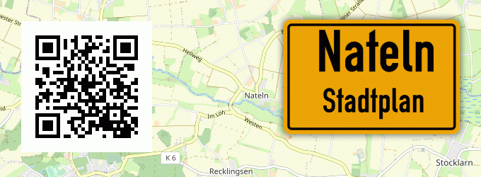 Stadtplan Nateln, Kreis Soest, Westfalen