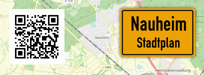 Stadtplan Nauheim, Kreis Groß-Gerau