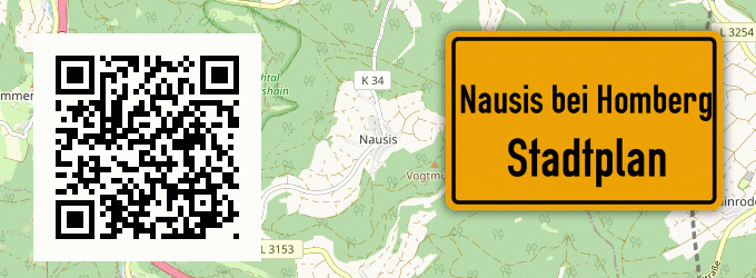 Stadtplan Nausis bei Homberg, Bezirk Kassel