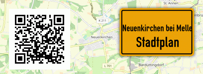 Stadtplan Neuenkirchen bei Melle, Wiehengebirge