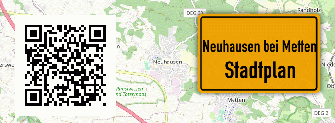 Stadtplan Neuhausen bei Metten, Niederbayern