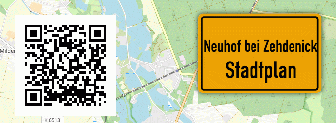 Stadtplan Neuhof bei Zehdenick