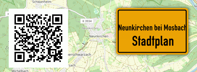 Stadtplan Neunkirchen bei Mosbach, Baden
