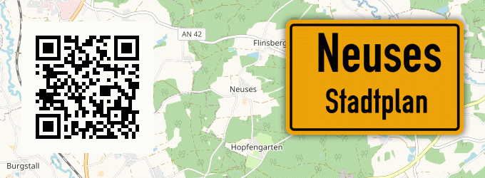 Stadtplan Neuses, Kreis Gelnhausen