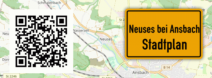 Stadtplan Neuses bei Ansbach