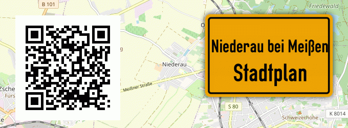 Stadtplan Niederau bei Meißen
