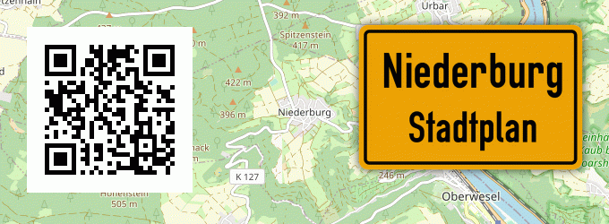 Stadtplan Niederburg, Hunsrück