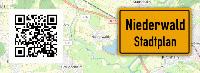 Stadtplan Niederwald, Hessen