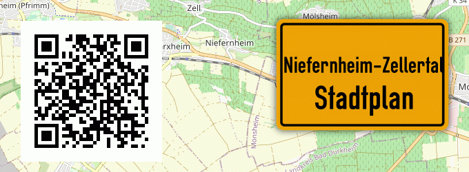 Stadtplan Niefernheim-Zellertal