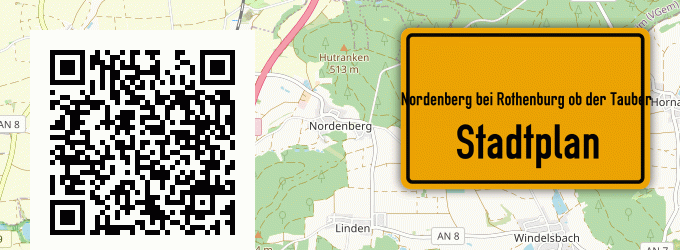 Stadtplan Nordenberg bei Rothenburg ob der Tauber