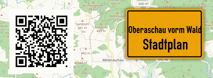 Stadtplan Oberaschau vorm Wald