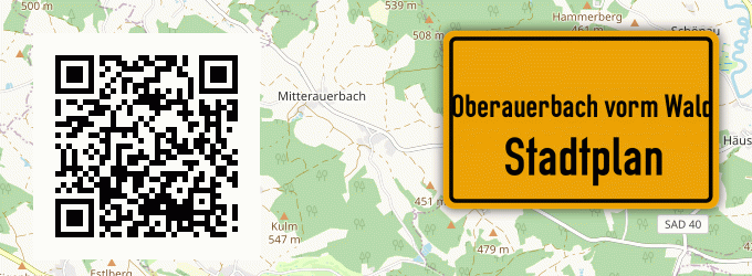 Stadtplan Oberauerbach vorm Wald