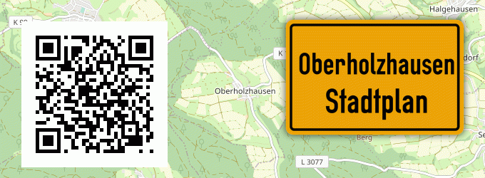 Stadtplan Oberholzhausen, Kreis Frankenberg, Eder