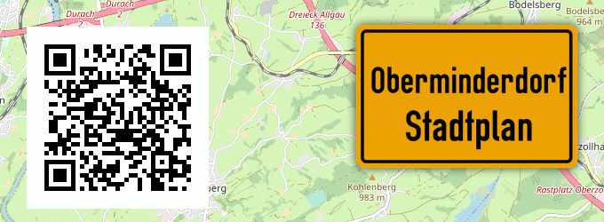 Stadtplan Oberminderdorf, Allgäu