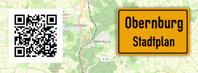 Stadtplan Obernburg, Kreis Rosenheim, Oberbayern