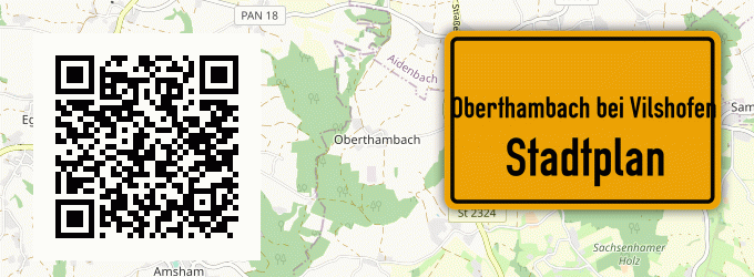 Stadtplan Oberthambach bei Vilshofen, Niederbayern