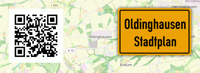 Stadtplan Oldinghausen, Kreis Herford