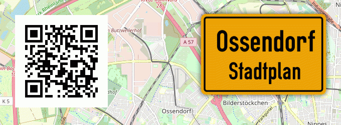 Stadtplan Ossendorf, Kreis Warburg, Westfalen