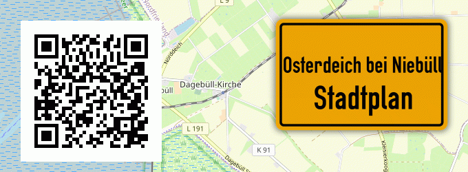 Stadtplan Osterdeich bei Niebüll