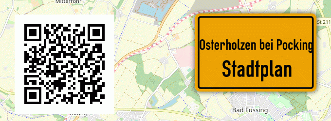 Stadtplan Osterholzen bei Pocking, Niederbayern