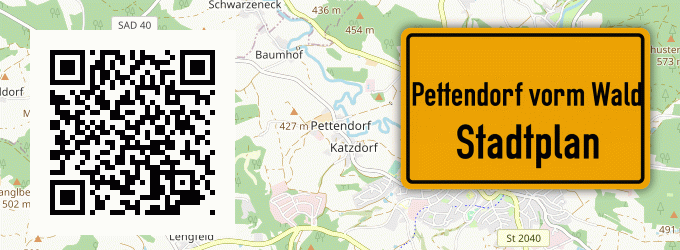 Stadtplan Pettendorf vorm Wald