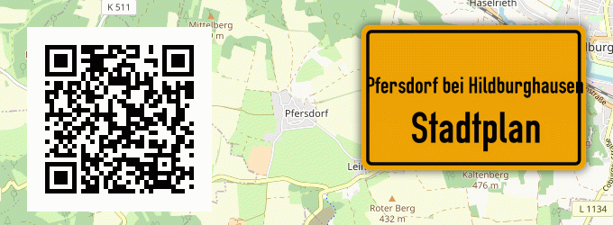 Stadtplan Pfersdorf bei Hildburghausen