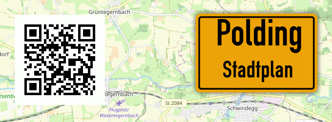 Stadtplan Polding, Kreis Pfarrkirchen, Niederbayern