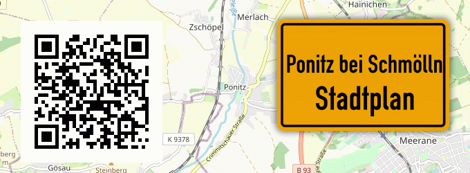 Stadtplan Ponitz bei Schmölln, Thüringen