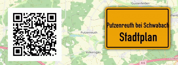 Stadtplan Putzenreuth bei Schwabach