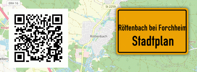 Stadtplan Röttenbach bei Forchheim, Oberfranken