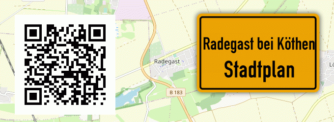 Stadtplan Radegast bei Köthen, Anhalt