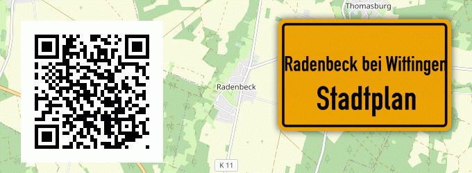 Stadtplan Radenbeck bei Wittingen, Niedersachsen