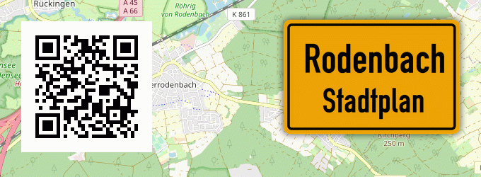 Stadtplan Rodenbach, Kreis Büdingen, Hessen