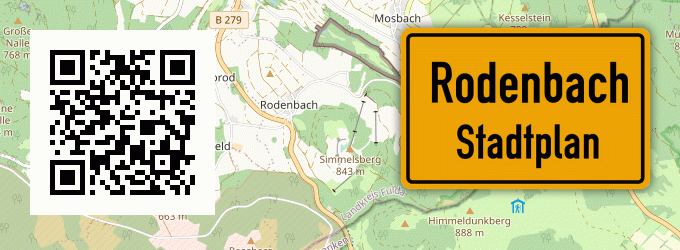 Stadtplan Rodenbach, Kreis Frankenberg, Eder