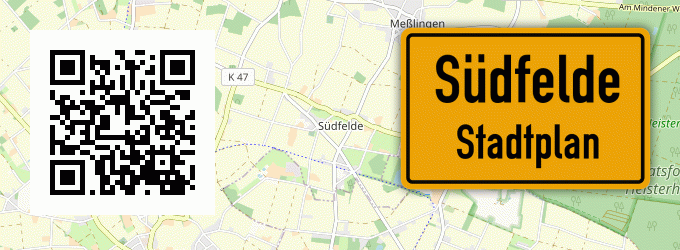 Stadtplan Südfelde, Kreis Minden, Westfalen