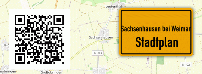 Stadtplan Sachsenhausen bei Weimar, Thüringen