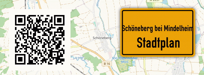 Stadtplan Schöneberg bei Mindelheim